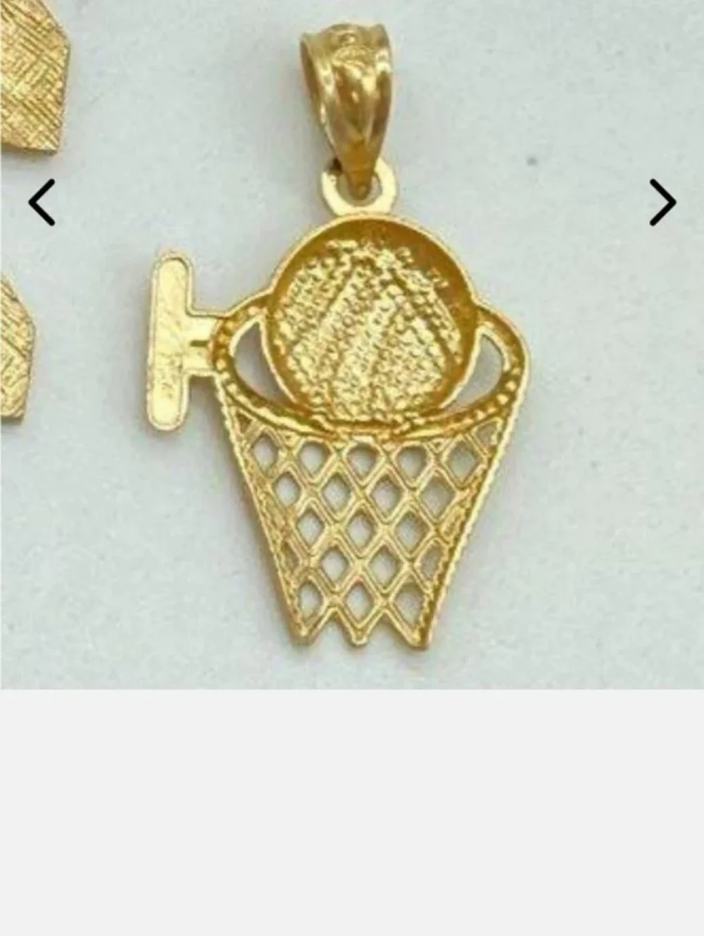 10k Basketball & Hoop Pendant Real Gold 10kt Pendant Only Yellow Gold Real